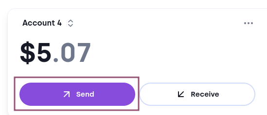 The Send Button on the wallet tab.